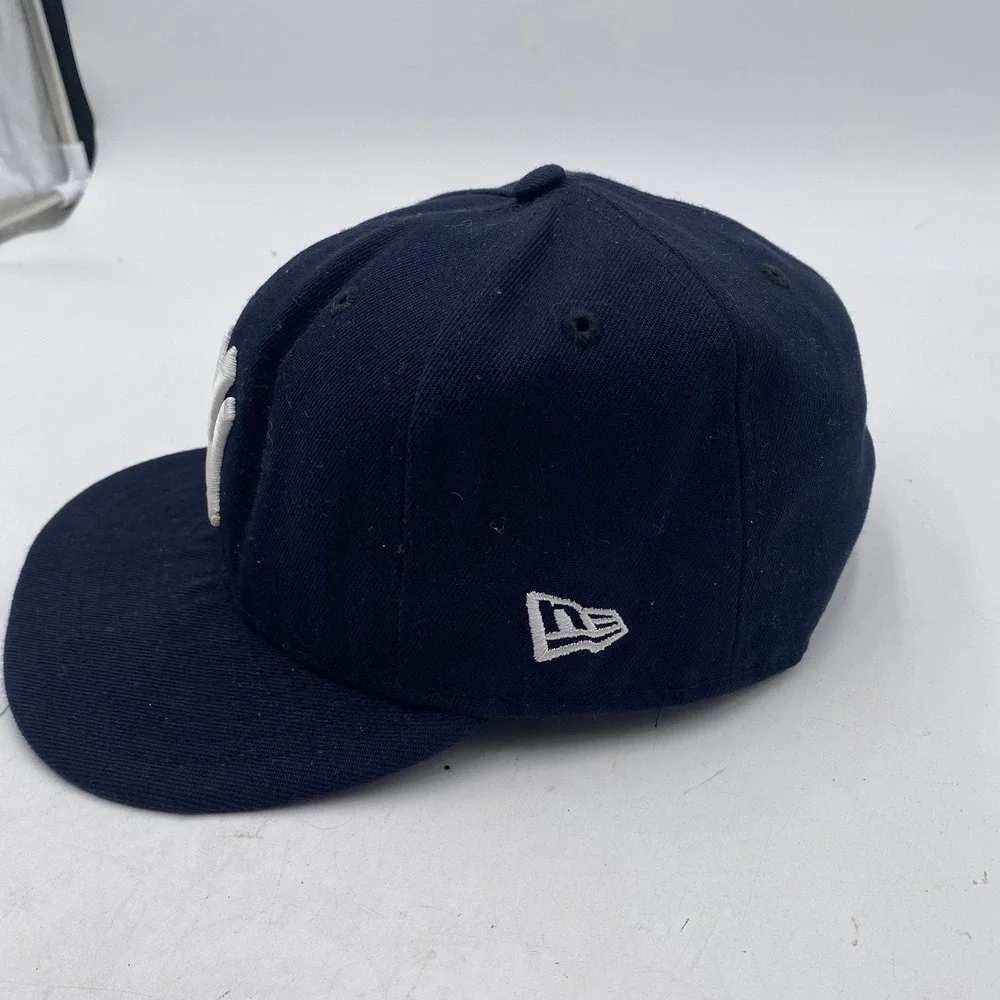 New York Yankees‎ Hat New Era 59Fifty Size 7 1/2 Custom Embroidered Cleaned Blue